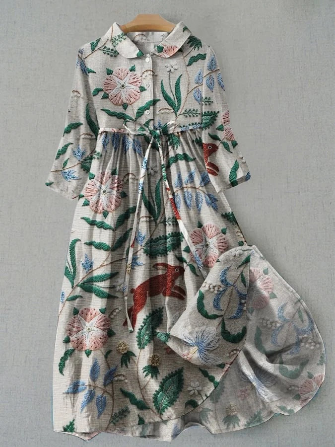 Rochie Cristina cu imprimeu floral - Mâneci clasice