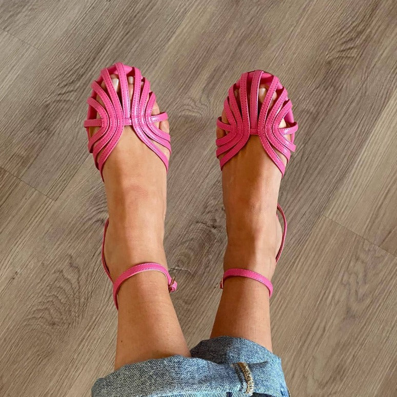 Sandale plate Cristina - Vârf închis cu baretă la gleznă