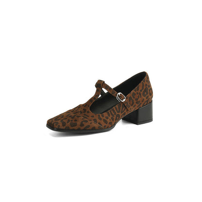 Pantofi cu toc gros cu imprimeu leopard vintage de Cristina Gore