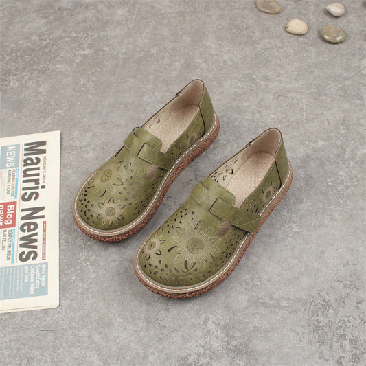 Mocasini Cristina cu imprimeu floral din dantelă respirabilă