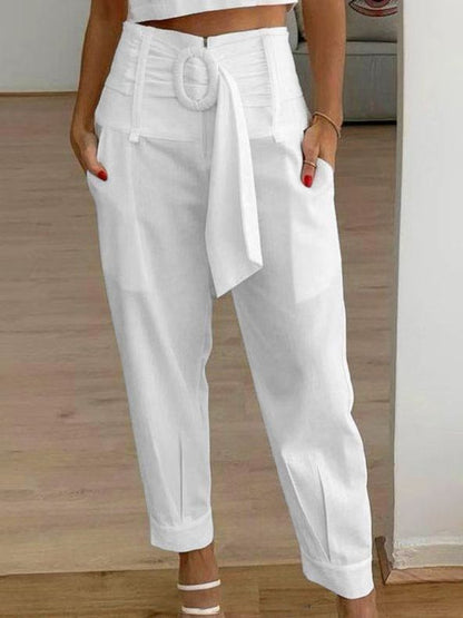 Pantaloni scurți din in cu imprimeu floral Cristina Gore pentru femei