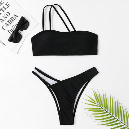 Set bikini elegant cu un singur umăr, de la Cristina Gore