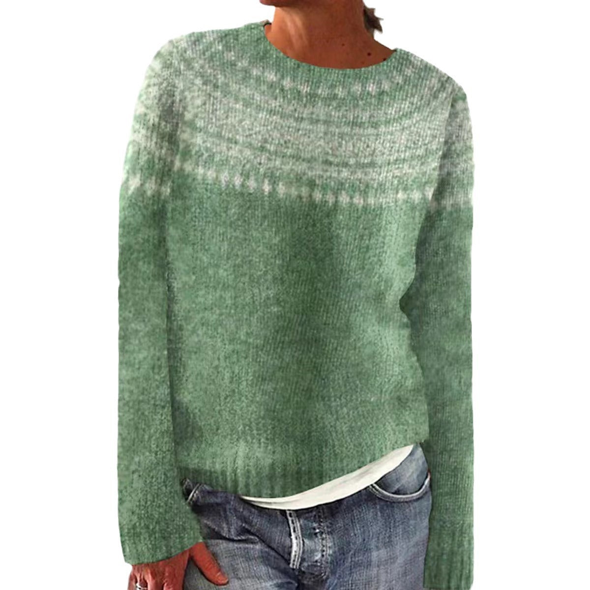 Pulover Cristina - Tricotat cu model geometric