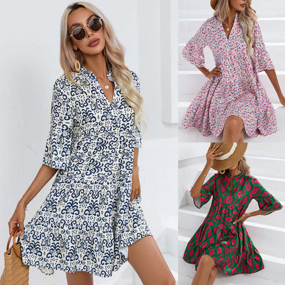 Boho V-Neck Summer Dress by Cristina Gore