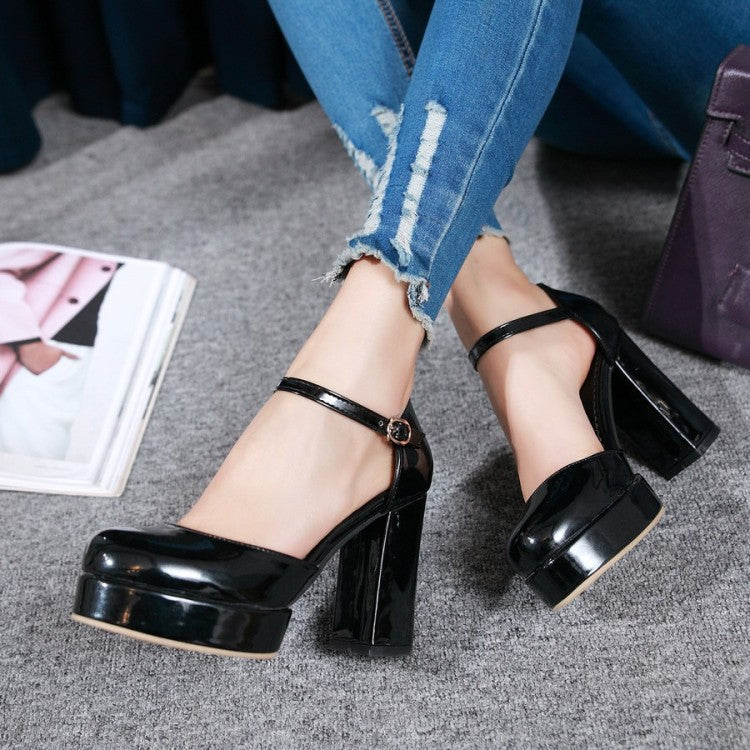 Pantofi cu platformă Cristina - model Pearly block