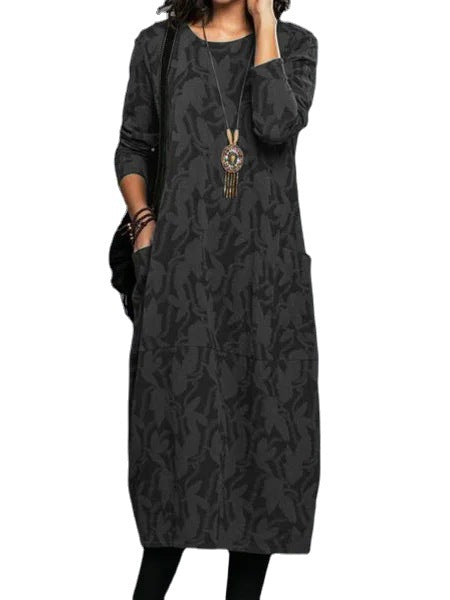 Rochie retro tricotată Cristina - model geometric artistic