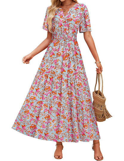 Rochie maxi cu imprimeu floral Cristina Gore Summer Comfort