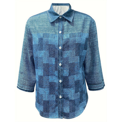 Jachetă vintage din denim Cristina - stil cardigan patchwork