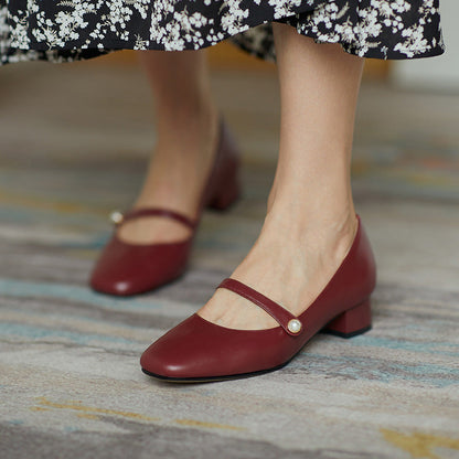 Pantofi cu toc gros Mary Jane vintage de Cristina Gore
