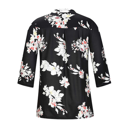 Top floral cu decolteu în V de Cristina Gore