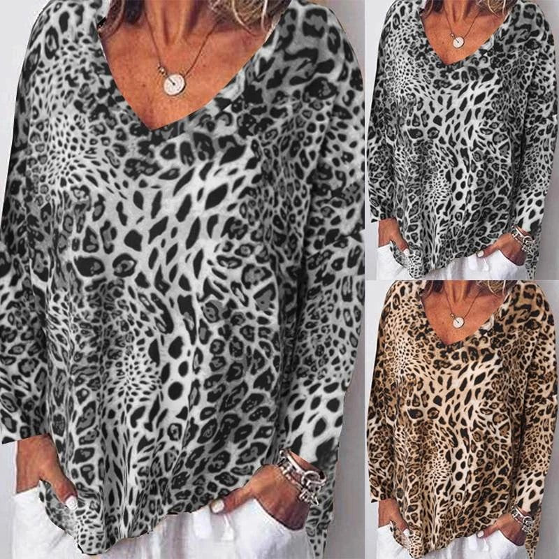 Leopard Print V-Neck Top by Cristina Gore