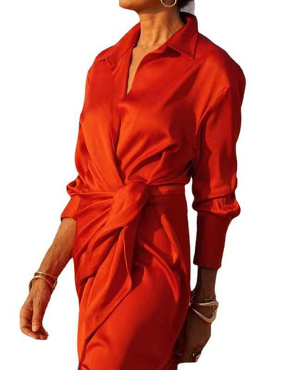 Rochie Cristina cu talie înaltă și șireturi - Detaliu platcă