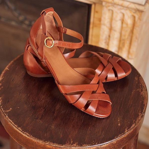 Sandale plate Cristina cu vârful deschis - Model Comfort