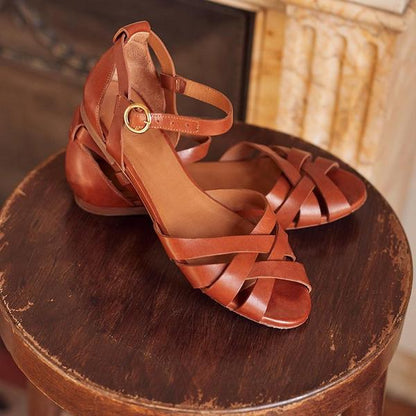 Sandale plate Cristina cu vârful deschis - Model Comfort