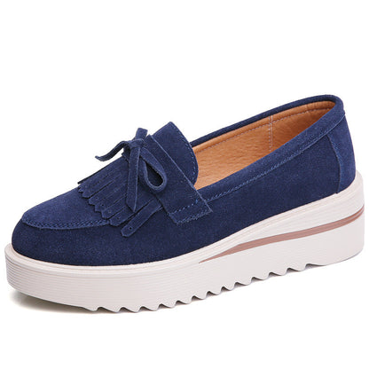 Mocasini Cristina cu talpă groasă și ciucure