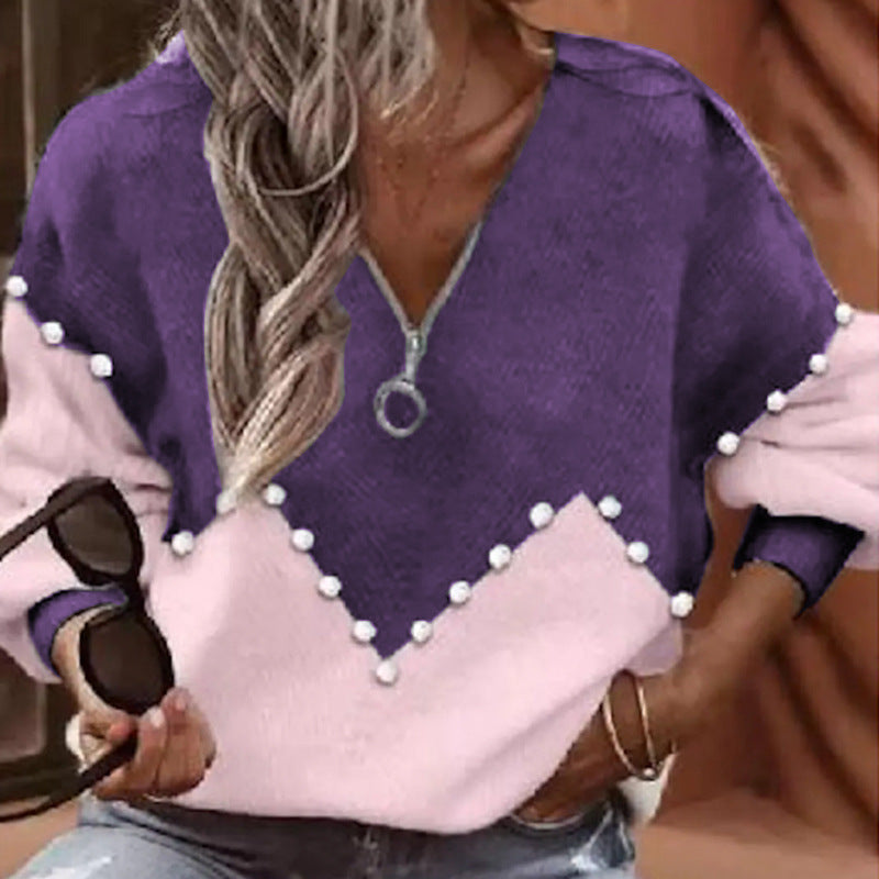 Bluză elegantă tricotată cu perle de la Cristina Gore