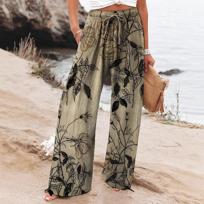 Pantaloni de yoga cu talie înaltă și imprimeu floral de Cristina Gore