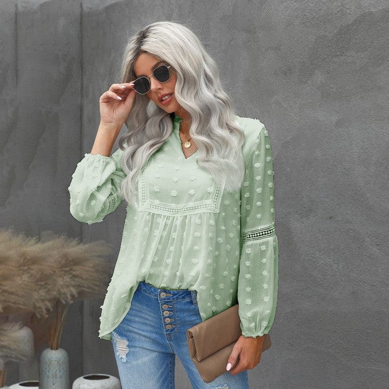Chic Lace V-Neck Blouse by Cristina Gore
