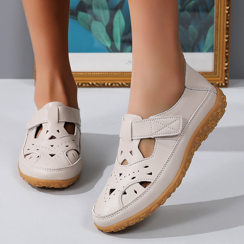 Hollowed Comfort Flat Sandals by Cristina Gore