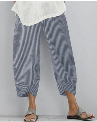 Pantaloni cu talie elastică și imprimeu boho de Cristina Gore
