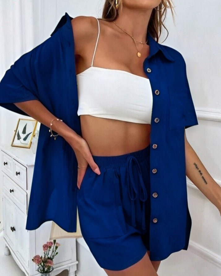 Set elegant cămașă și pantaloni scurți Cristina Gore