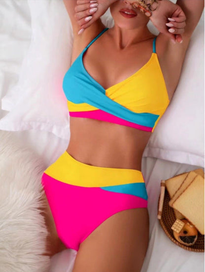 Bikini Cristina color block - Design contrastant și vibrant