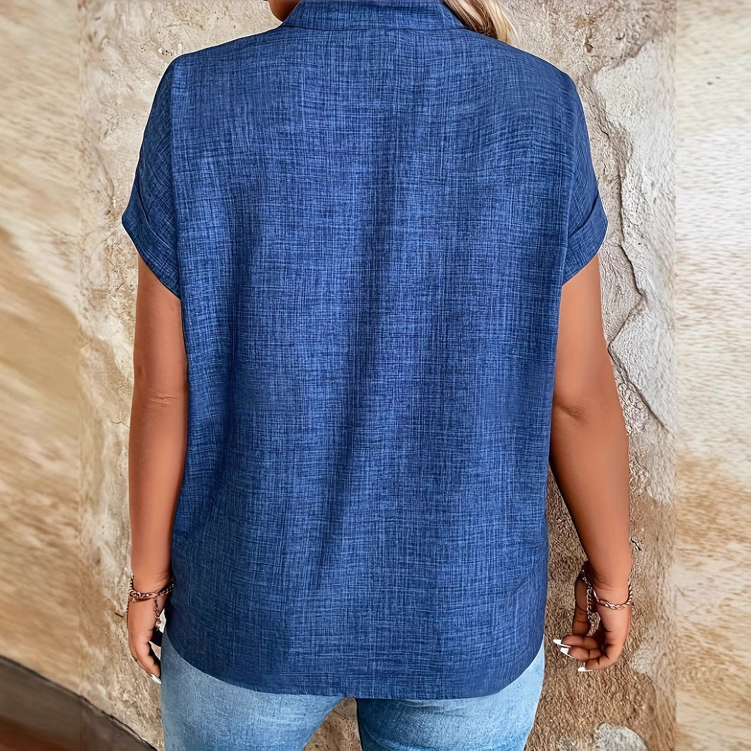 Bluză elegantă Cristina Gore cu decolteu în V și aripi de liliac