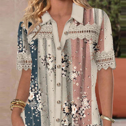 Chic Lace Digital Print Cardigan by Cristina Gore