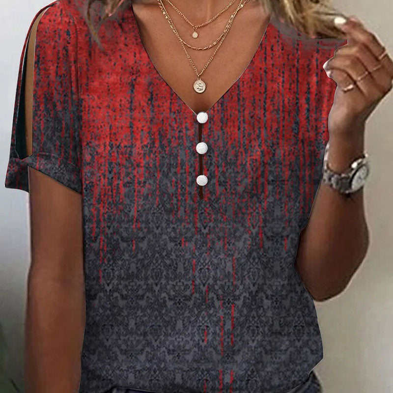 Top Cristina cu imprimeu etnic - Stil artistic de vară