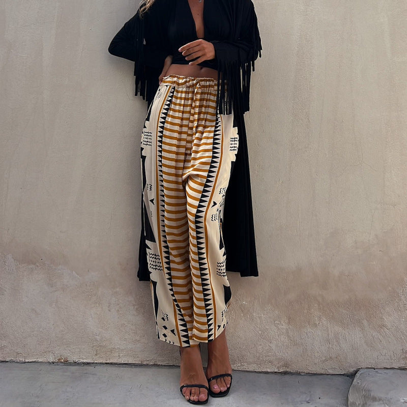 Pantaloni harem cu imprimeu boho Cristina Gore