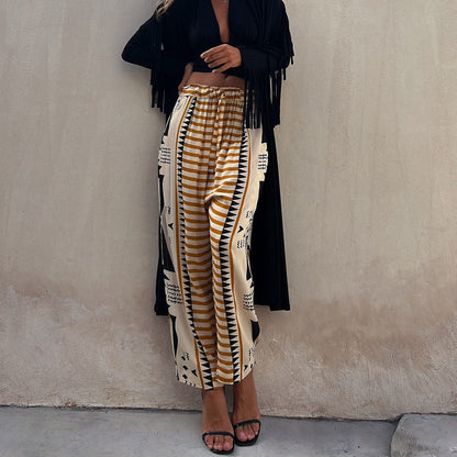 Pantaloni harem cu imprimeu boho Cristina Gore