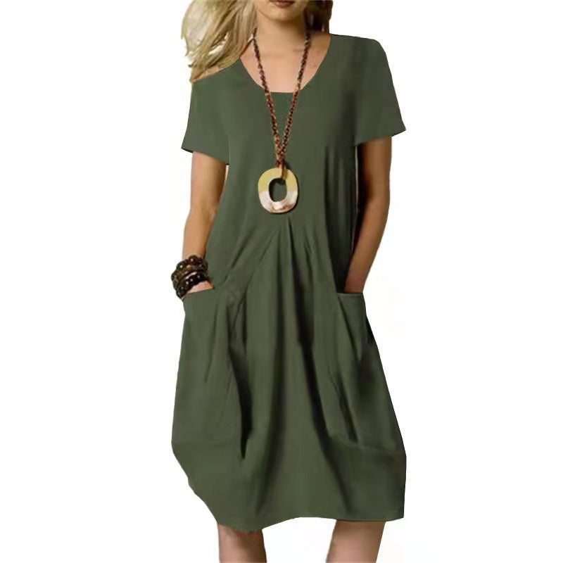 Rochie elegantă din bumbac și in Cristina Gore