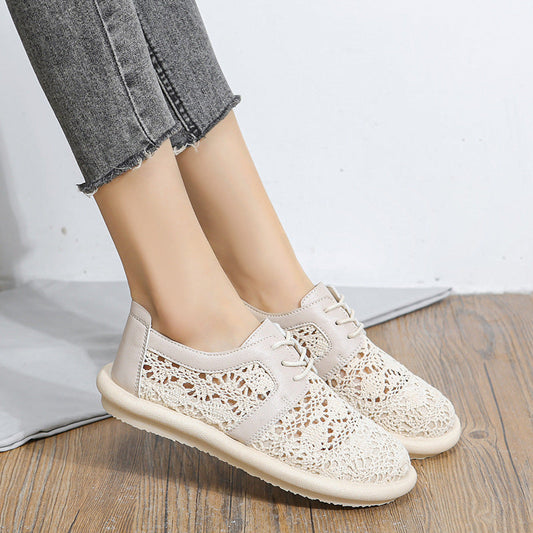 Breathable Crochet Cristina Gore Casual Flat Shoes