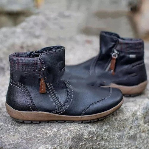 Ghete Cristina cu fermoar dublu - Căptușeală caldă din lână