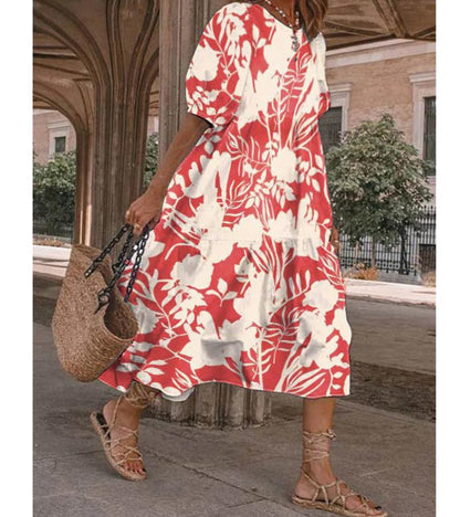 Rochie midi de vară cu imprimeu floral Cristina Gore