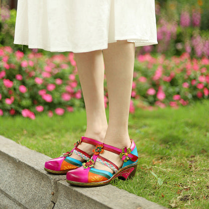 Cristina Retro Floral Wedge Balance - Comfort Pictat Manual