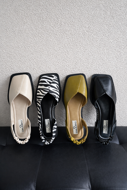 Sandale Cristina retro cu vârf pătrat - stil roman