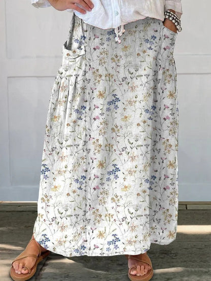 Fustă retro cu buzunar Cristina Gore, model floral, de zi cu zi