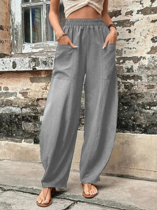 Pantaloni harem relaxați cu buzunare de la Cristina Gore