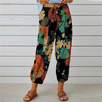 Salopetă de zi cu zi cu imprimeu floral boho Cristina Gore