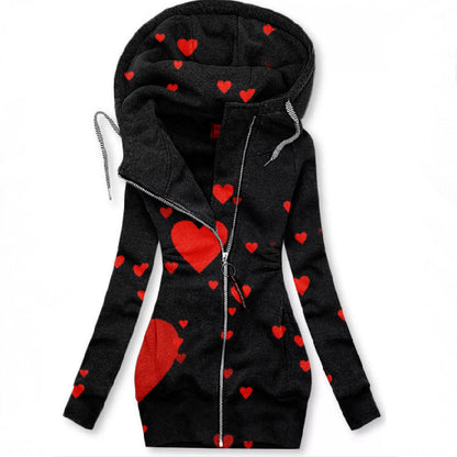 Hanorac slim cu fermoar Cristina – Inspirat de imprimeurile artistice