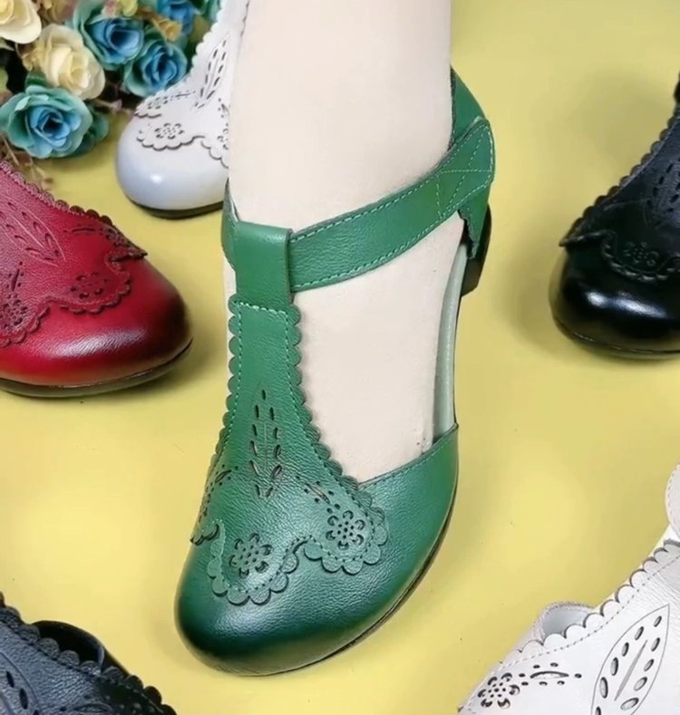 Sandale de vară Cristina cu vârful închis - Stil vintage