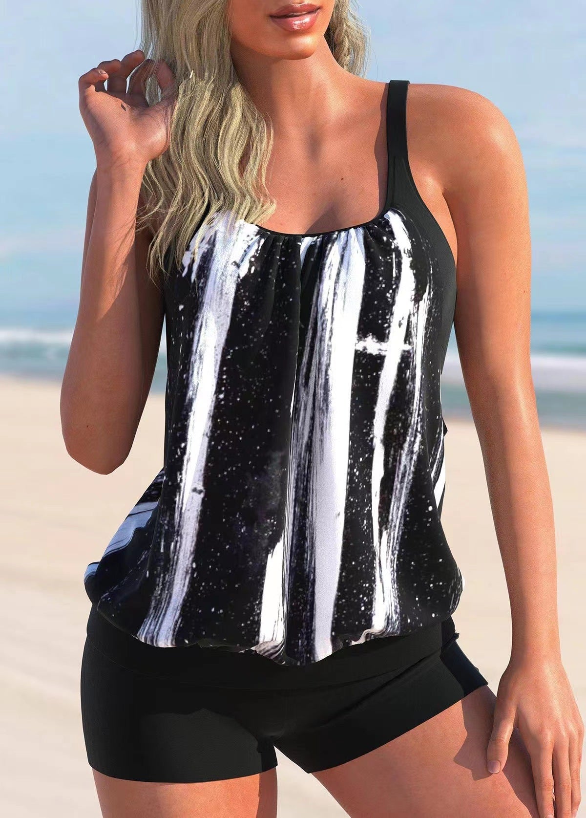 Costume de baie tip boxer Cristina Gore, inspirate de Pinterest