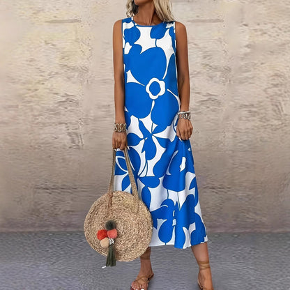 Rochie de vară fără mâneci cu imprimeu floral îndrăzneț Cristina Gore