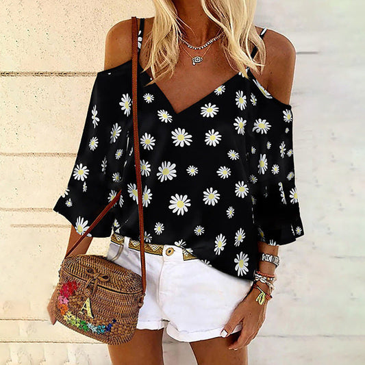 Bluză elegantă din șifon cu imprimeu Cristina Gore