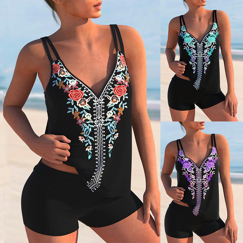 Floral Print Plus Size Bikini by Cristina Gore
