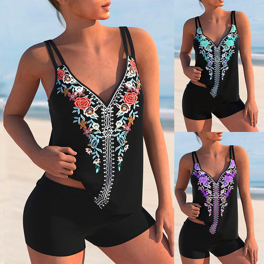 Floral Print Plus Size Bikini by Cristina Gore