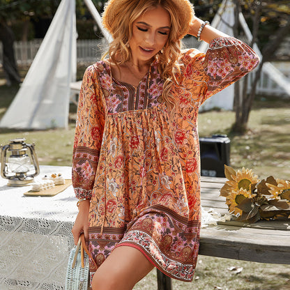 Rochie de vară Cristina Gore cu imprimeu floral boho