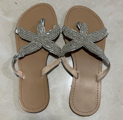 Sandale Cristina cu stele de mare - Balerini de vară cu strasuri