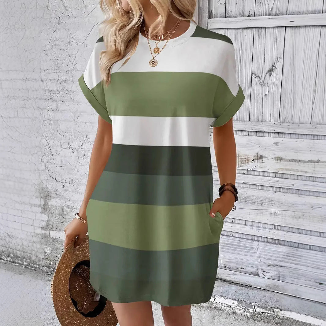 Striped Milk Silk Dress by Cristina Gore